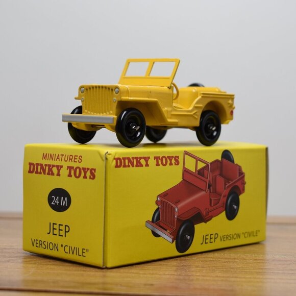 Dinky Toys Yellow Version Civile JEEP Diecast 1/43 Scale 24M Miniatures Mattel - Picture 1 of 7